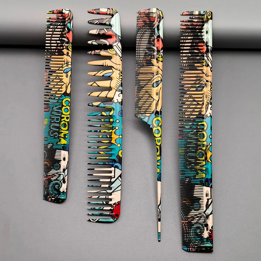 4Pcs Hairdressing Combs, Professional Salon Styling and Cutting Combs, Four-Piece Set of Hair Stylist Combs, Easy-To-Use Combs for Hair Styling