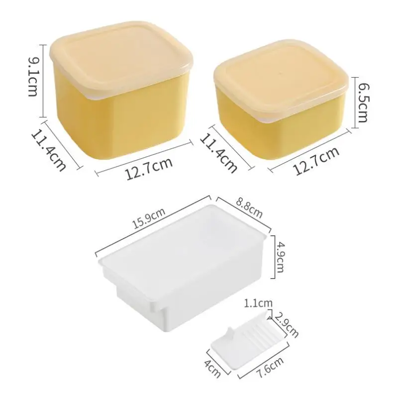 1Pc Sliced Cheese Container Fridge Storage Box Airtight Hold