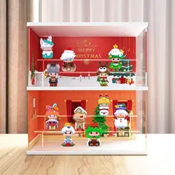 Christmas Theme Acrylic Storage Box Transparent Acrylic Ladder Display Case For Toys, Perfume, Cosmetics Storage and Display