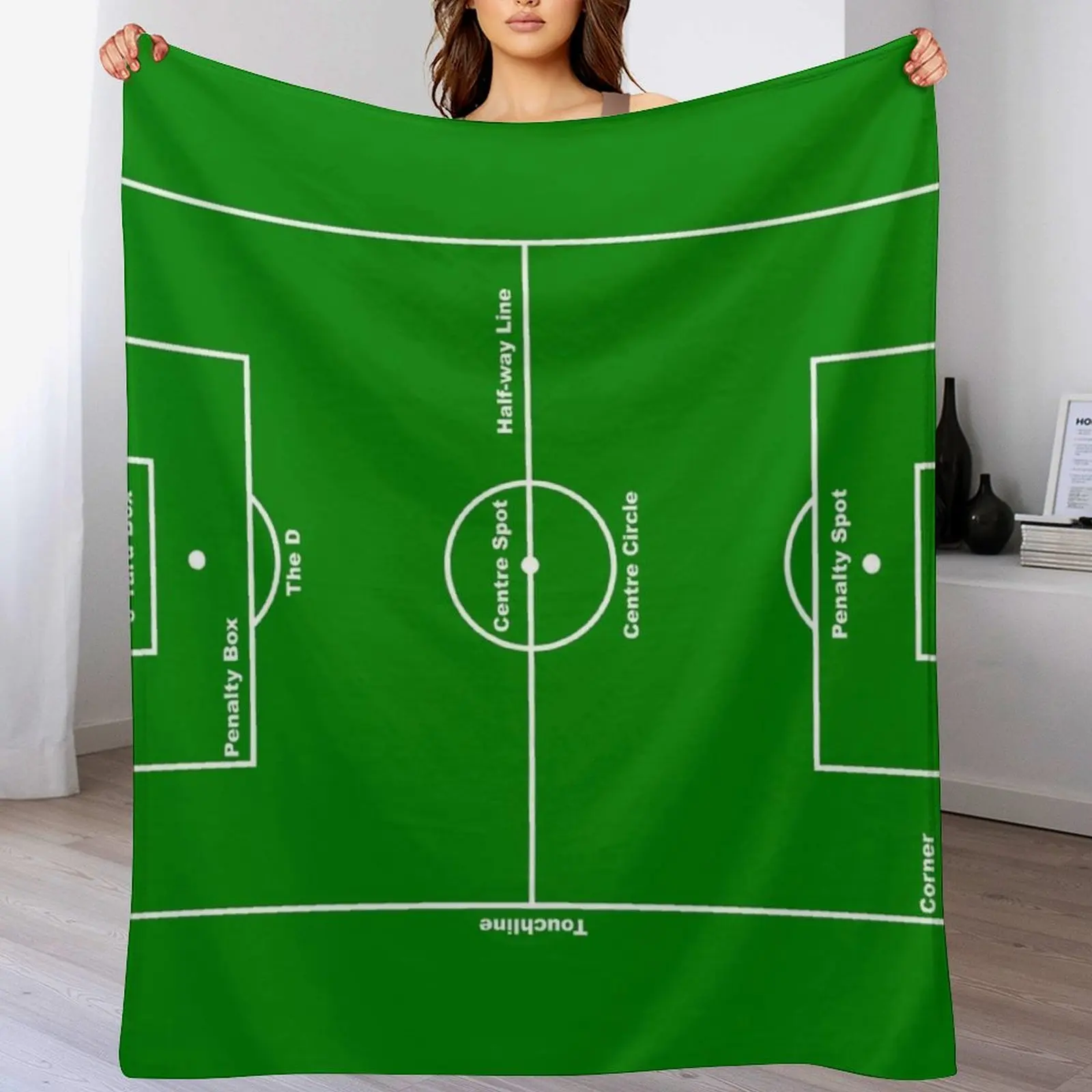 

Football Soccer Pitch Layout Throw Blanket Nap Luxury Thicken For Sofa Thin Personalized Gift Blankets