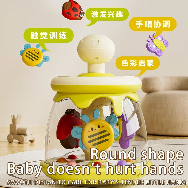 Baby Education Pressing Pressing Rotating with Insect&balls,hand Coordination, Soothing Toys for Kids Christmas Gift