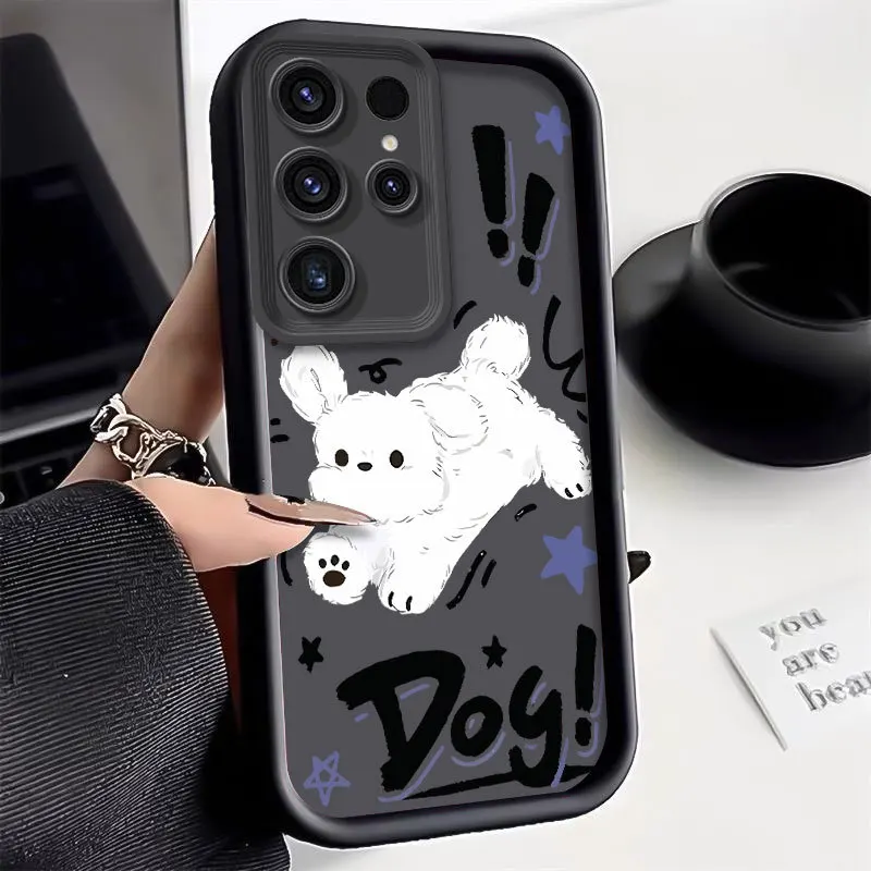 New Creativity Cartoon Dog Silicone Case For sumsung S21 S22 S23 S24 Plus FE Ultra A54 A 53 A52 Bumper Soft Protectiou cover