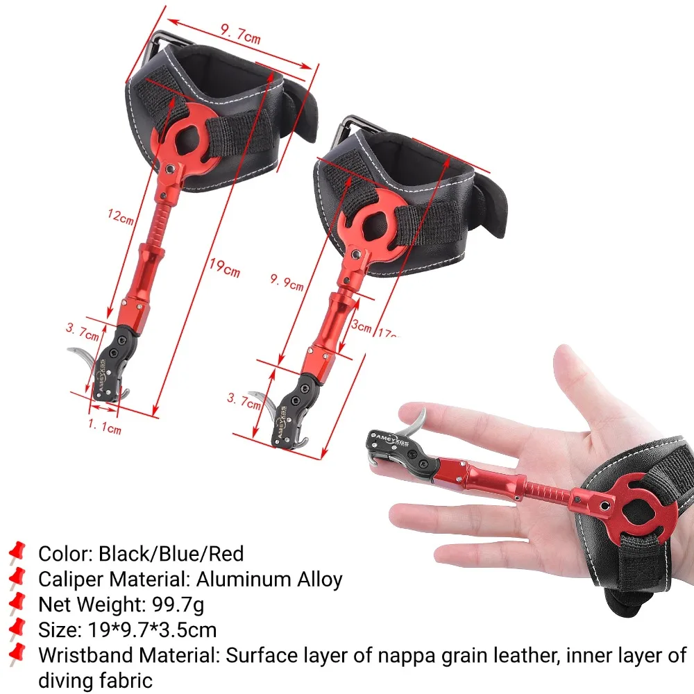 Schleife Handgelenkentriegelung 360° °   Bremssattel Compoundbogen Bogenschießen Release Empfindlichkeit Einstellbarer Daumenauslöser LH/RH Jagdzielschießen