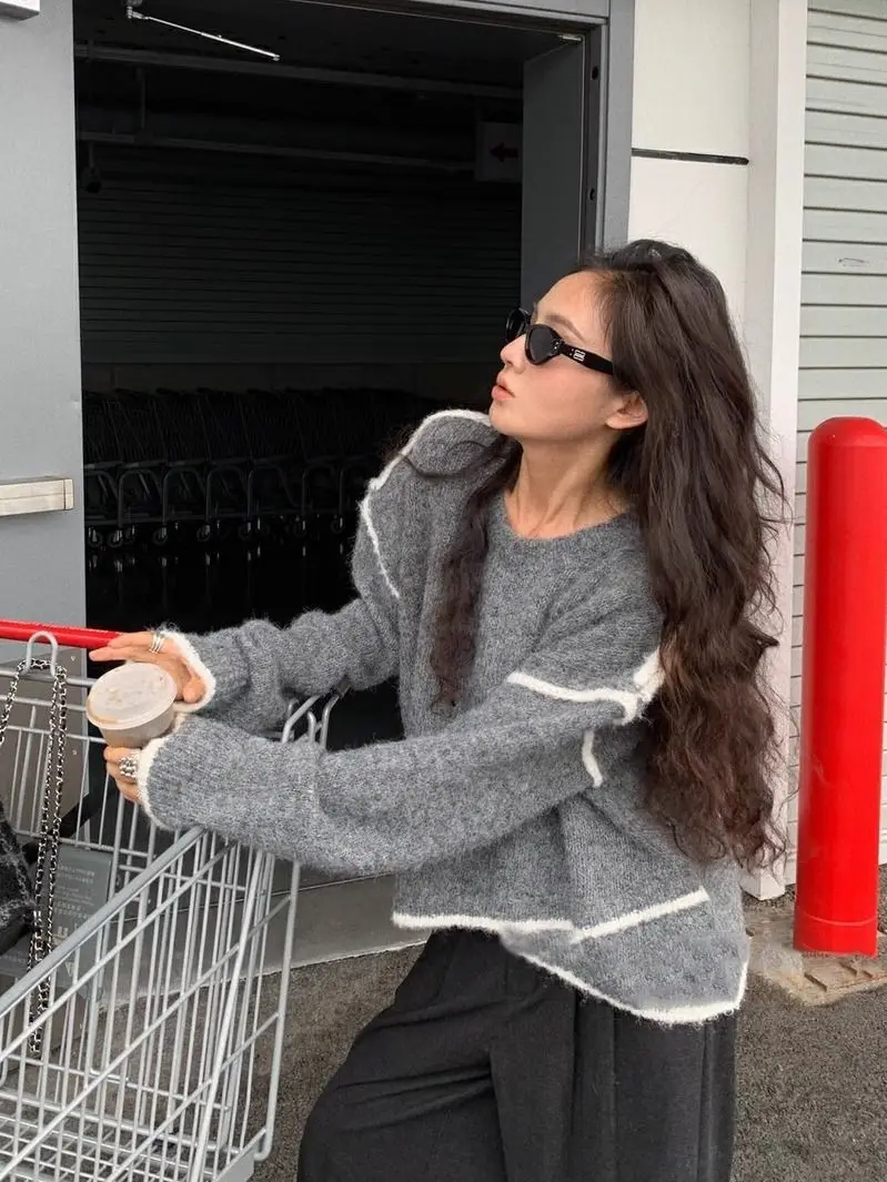 Maglioni Maglioni Pullover Donna Scollo a V Donna Sexy Punk Quotidiano All'aperto Morbido Elegante Grazioso Inverno Bianco caldo Bellissimo Gothi