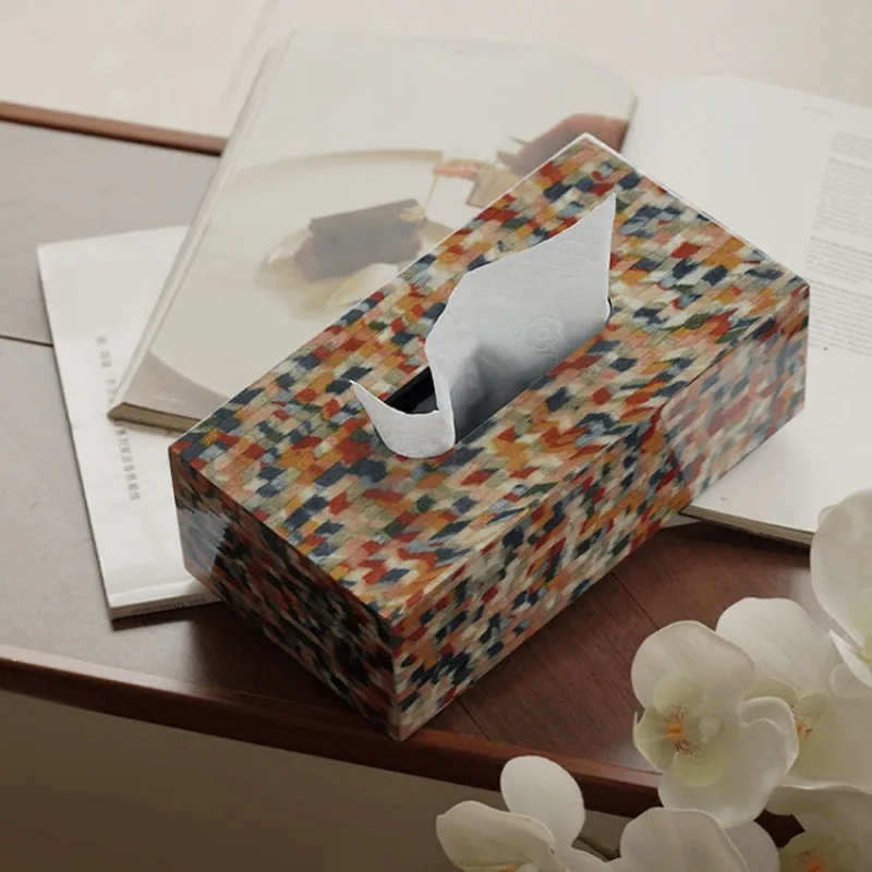 

Medieval style color tissue box sample living room coffee table desktop retro pumping carton decoration