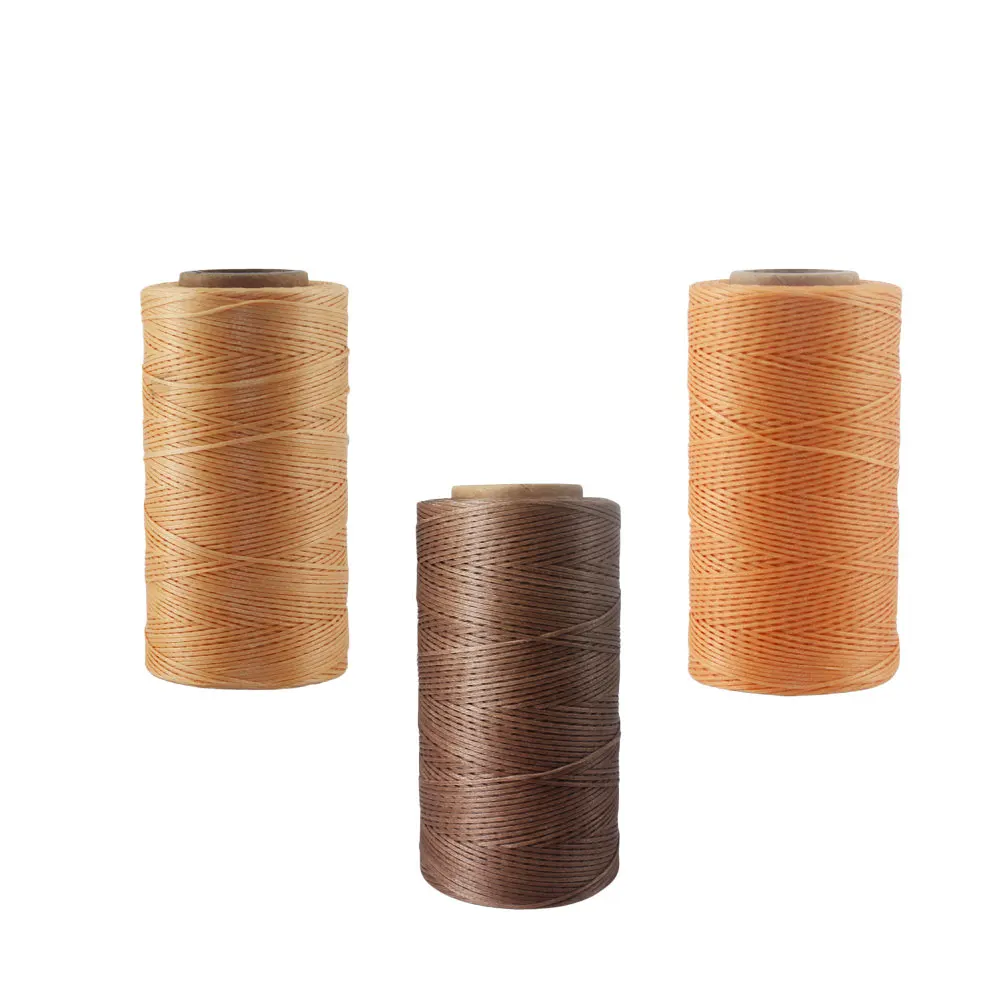 

3pcs 0.8Mm Waxed Sewing Thread Stitching Cord Craft Diy Flat Wax Line For Bags Wallets Repair Bookbinding 260M Yellow