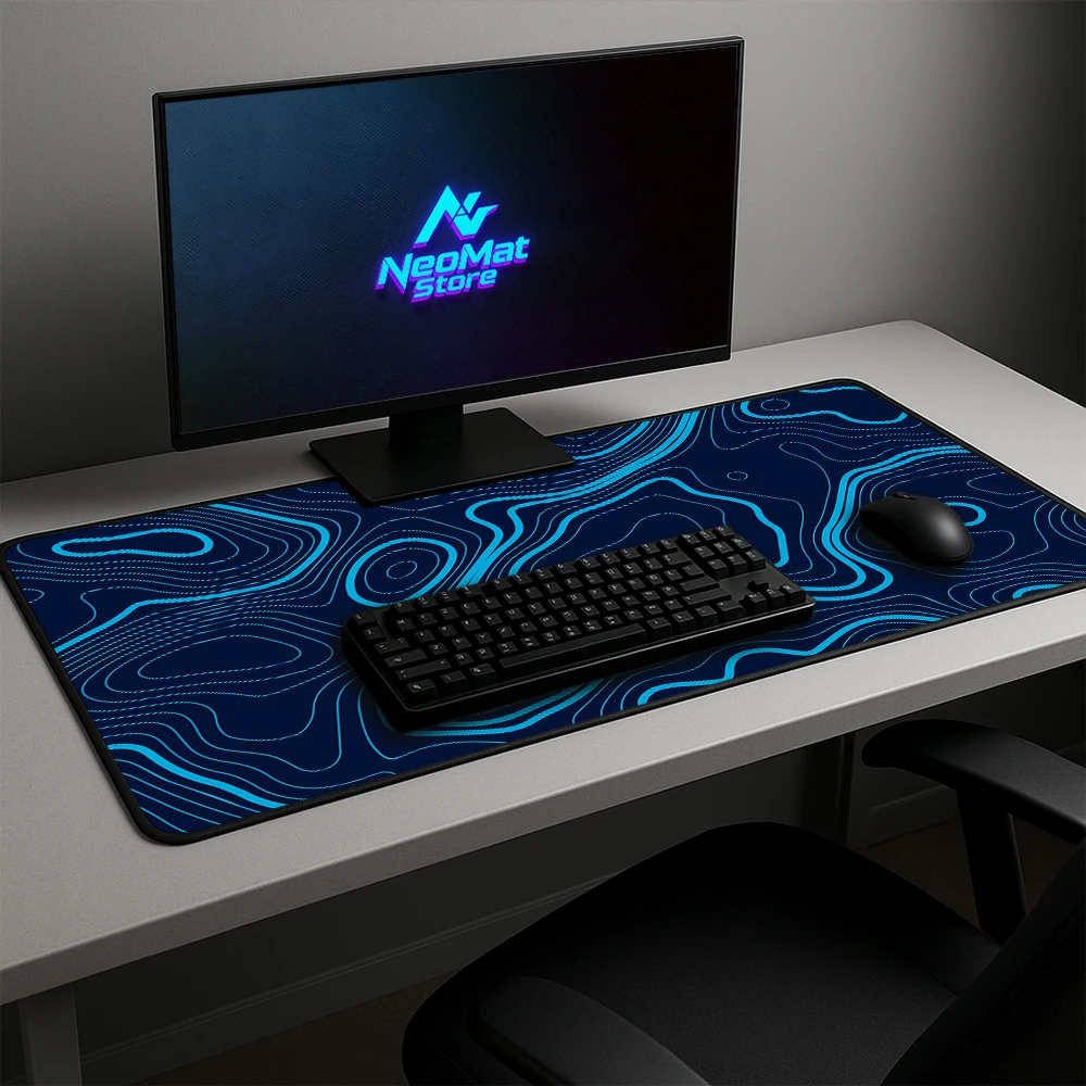 Xxxl Mouse Pad Minimalist Blue Mouse Rug Keyboard Mat Aesthetic Big Mousepad Rubber Carpets Computer Office Accessories for Desk