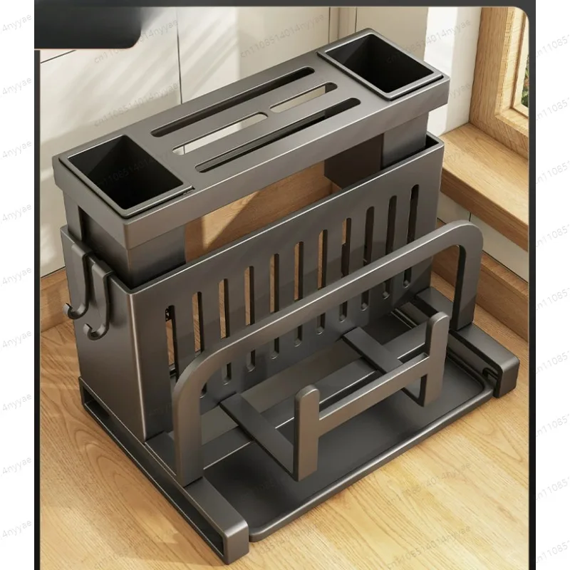 Space-Saving Kitchen Caddy, Stainless Steel Countertop Holder for Knives, Cutting Board & Utensils, 2026 New Design