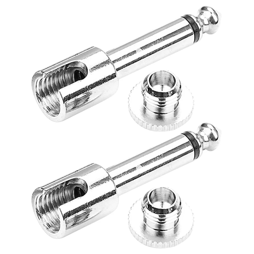 

2Pcs Silver Plugs 6.35mm Guitar Pedal Connectors Durable Metal Adapter for Easy Replacement and Interchangeability