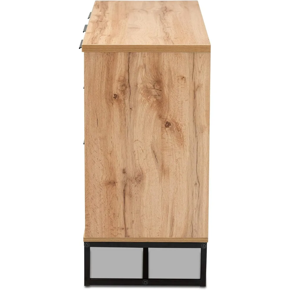 خزانة جانبية للاستوديو من خشب البلوط والأسود #6