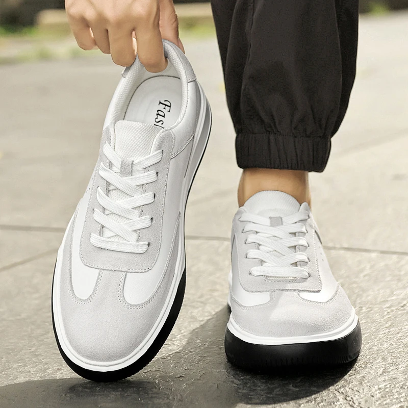 

Leather Sneakers For Man Genuine High Quality Oxford Outdoor Italian Black Jogging Seakers Designer Office Dress