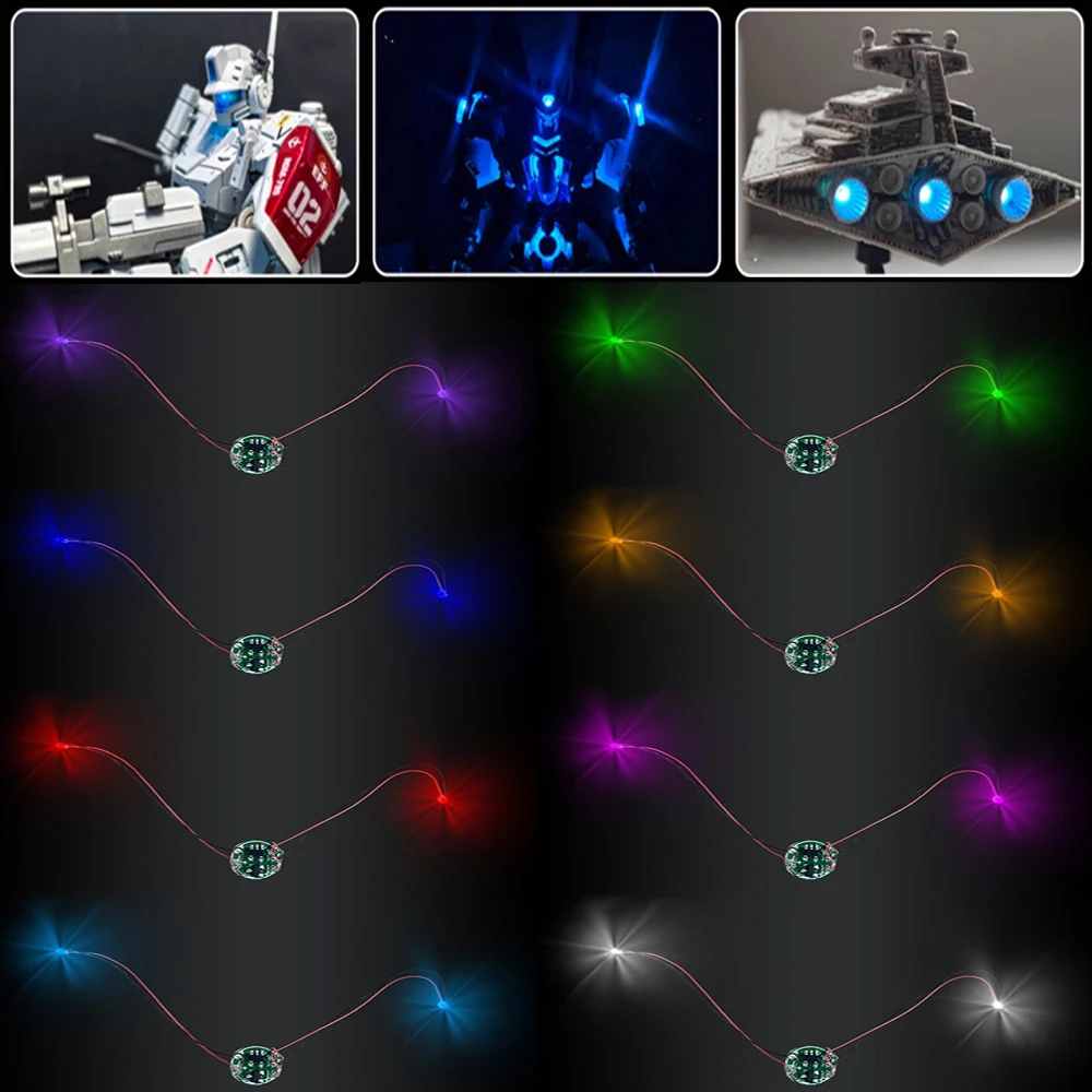 Mini controle magnético led interruptor de luz chip iluminação dos desenhos animados mão para fazer fio lâmpada super brilho 3 modo diy modelo fazendo brinquedos