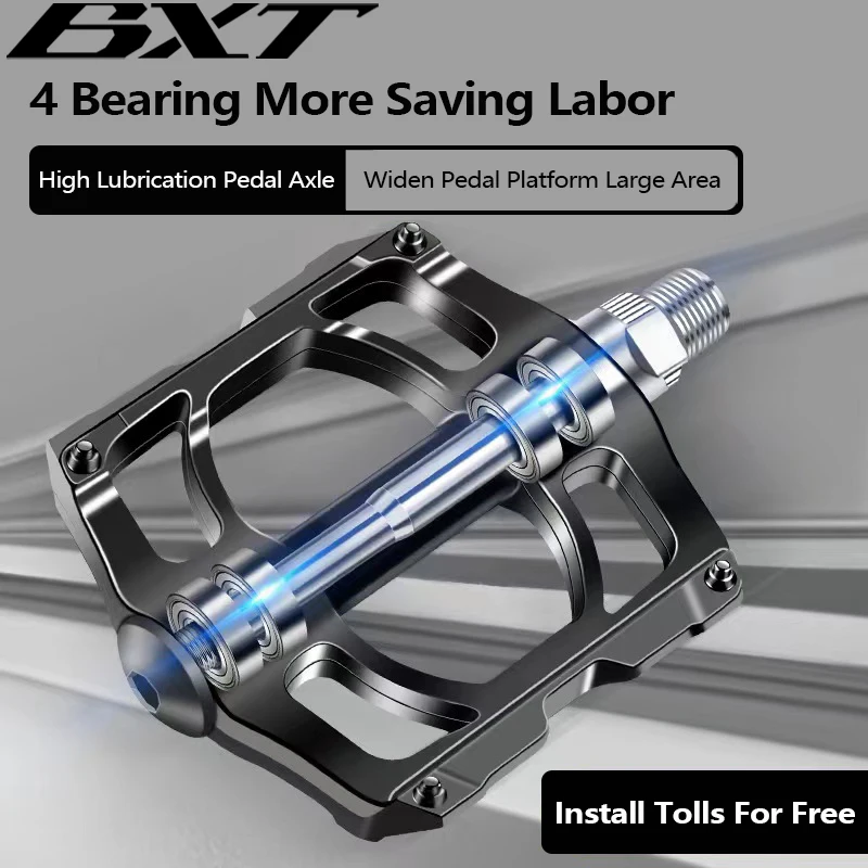 AliExpress BXT Ultralight Flat Pedal for Bicycle, Alloy Bearings, 4 Peilin Bearing, MTB, Good Grip, Bike Parts