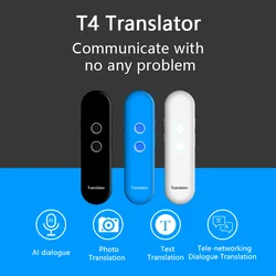 Assistente vocale T4 traduttore istantaneo traduttore vocale intelligente portatile traduttore da viaggio multilingue tascabile Bluetooth