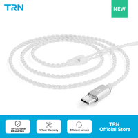 TRN A7-TC Earphone Type C Silver-plate copper Upgrade Cable  2 PIN for BA16 BAX MT1 MAX MT4PRO TRN Official Store