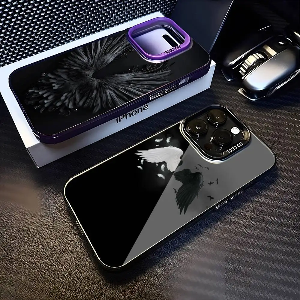 

Dark Wings Phone Case For iPhone 16,15,14,13,12,11,Mini,Pro,MAX Purple Matte Shockproof Cover