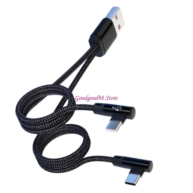 90degree Angled Type C And USB Charging Cable 5A Fast Cord For Quick Power Delivery And Data Sync