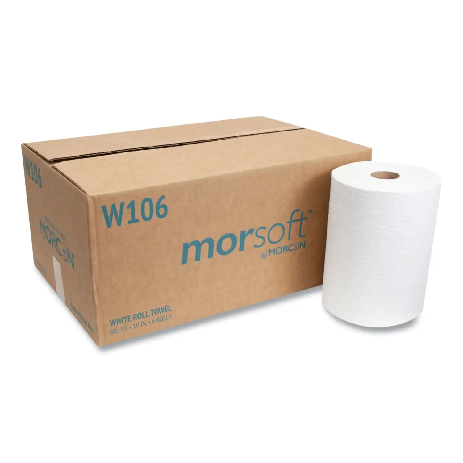 

Morsoft Commercial Hardwound Paper Towel, White, 6 Rolls Per Carton