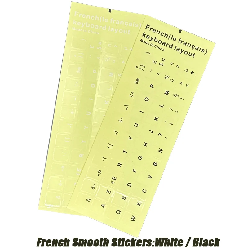 SR French Matte Smooth Clear 10 Stickers Protective Film Layout Button Letters For Macbook Computer Laptop Accessorie Keyboard