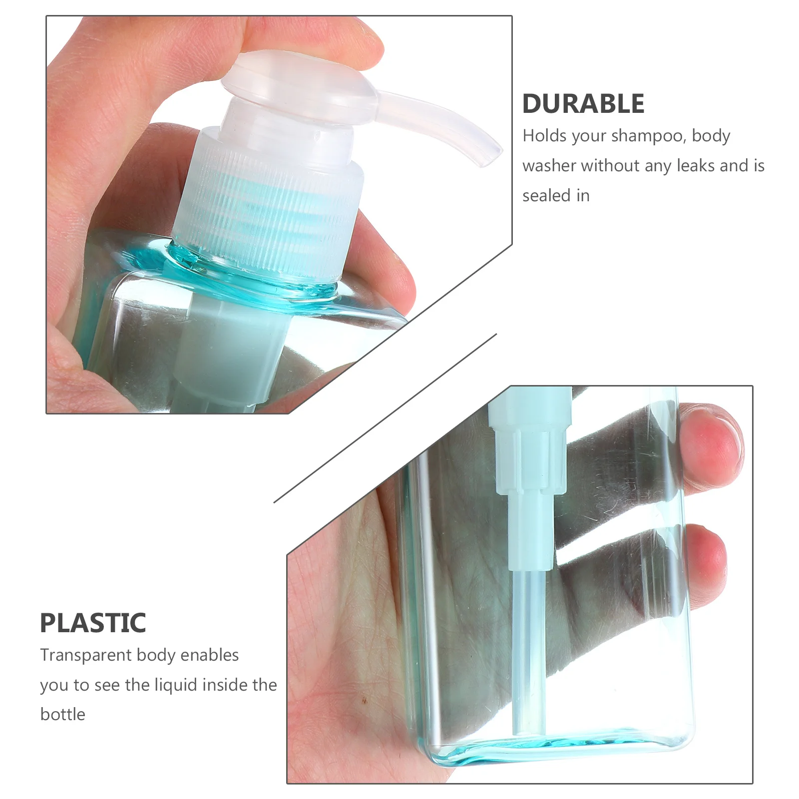 

3pcs 100Ml Press Type Empty Bottle Set Transparent Leakproof Travel Spray Bottles For Shampoo Lotion Body Wash Refillable