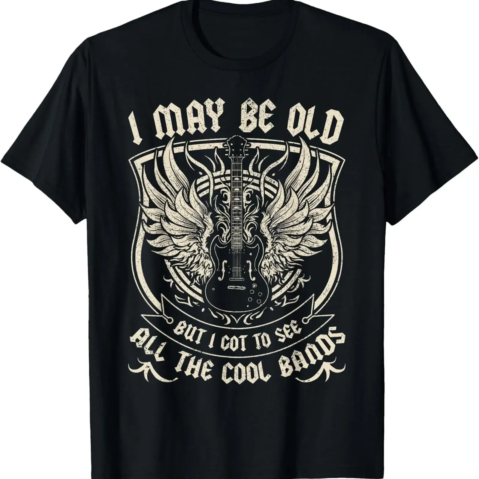 I May Be Old But Got to See All The Cool Band Rock Concert T Shirt vintage Washed Unisex Top For Everyday Wear designer clothes