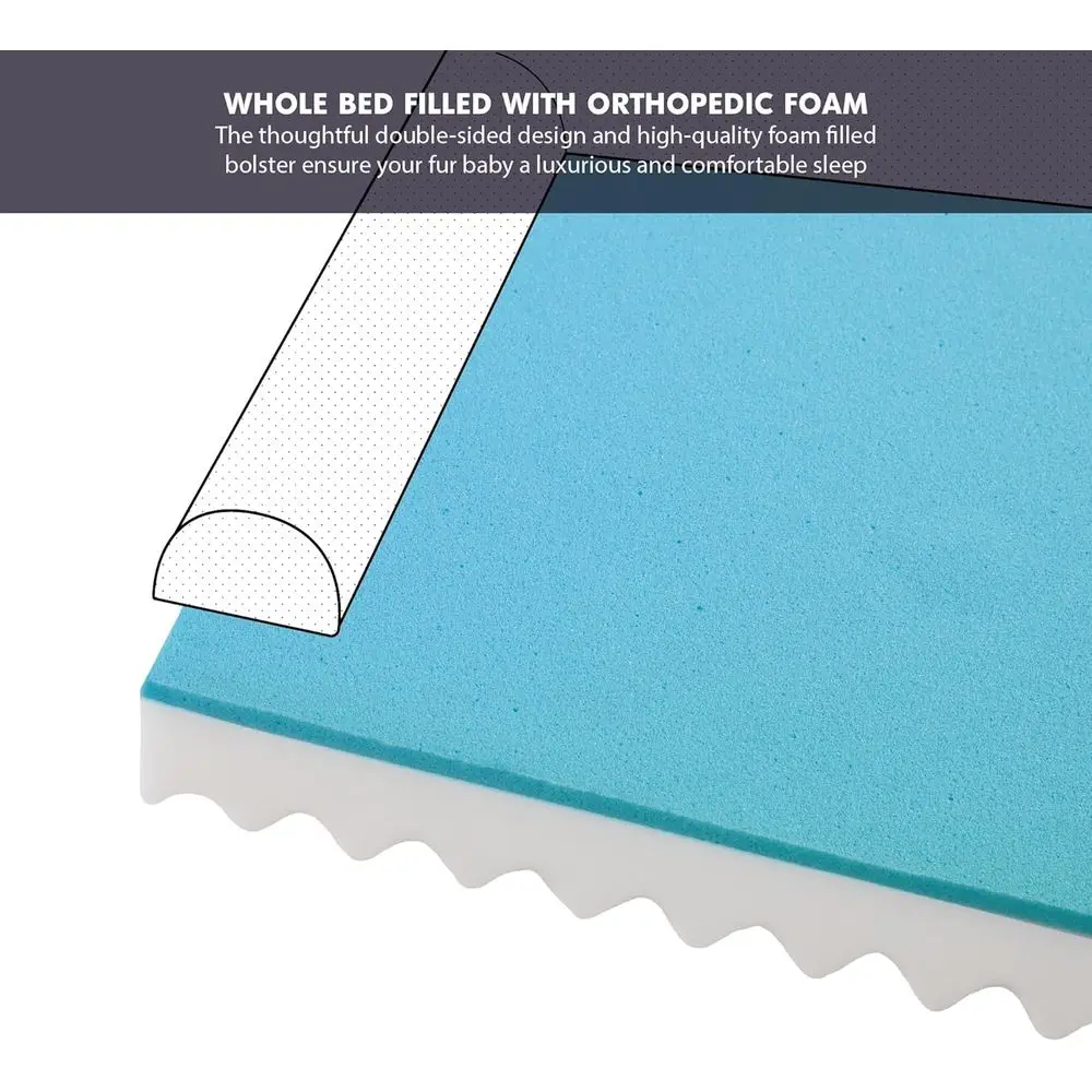 أريكة سرير للكلاب لتقويم العظام مقاس XXL - أريكة جامبو للحيوانات الأليفة مع رغوة الذاكرة، غطاء قابل للإزالة بالكامل وقابل للغسل، بطانة مقاومة للماء، غير قابلة للانزلاق