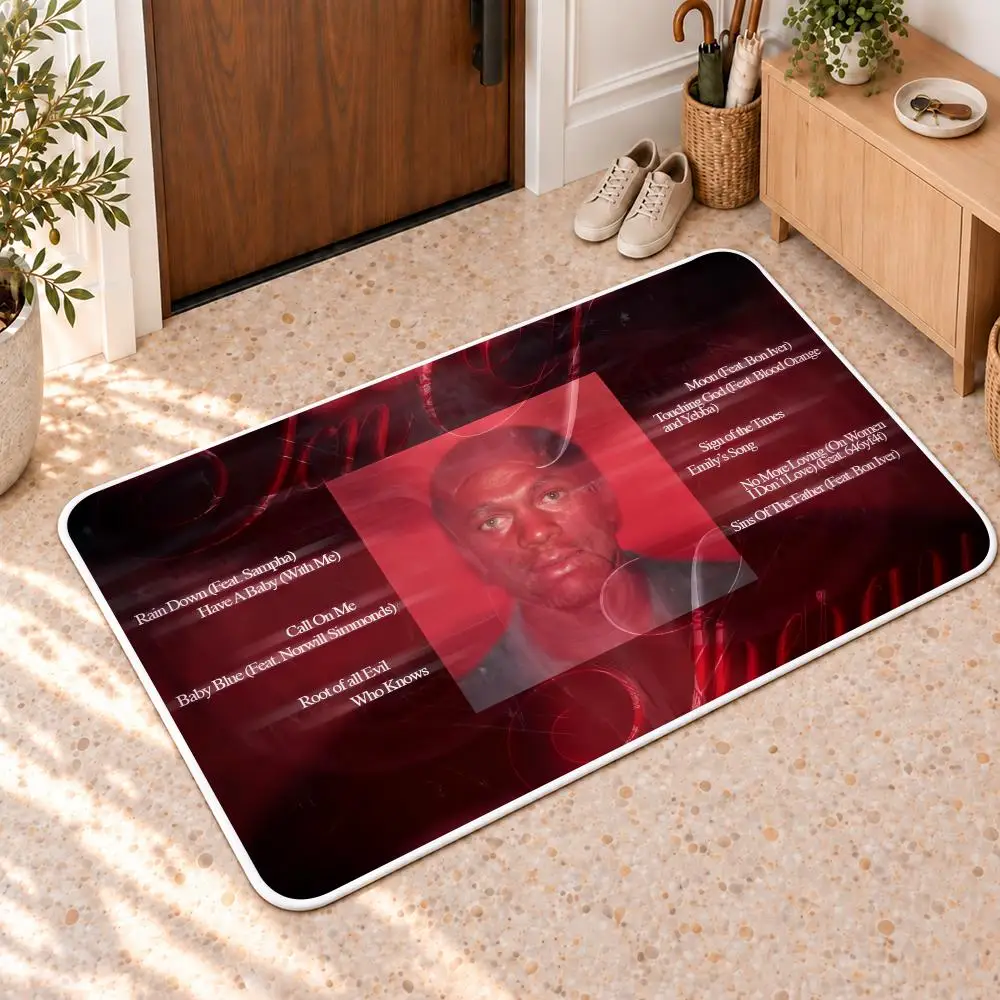 D-Daniel Caesar Hip-hop Rapper Floor Mat Flannel Rug Soft Non Slip Door Mat For Bathroom Bedroom Kitchen Living Room Home Decor