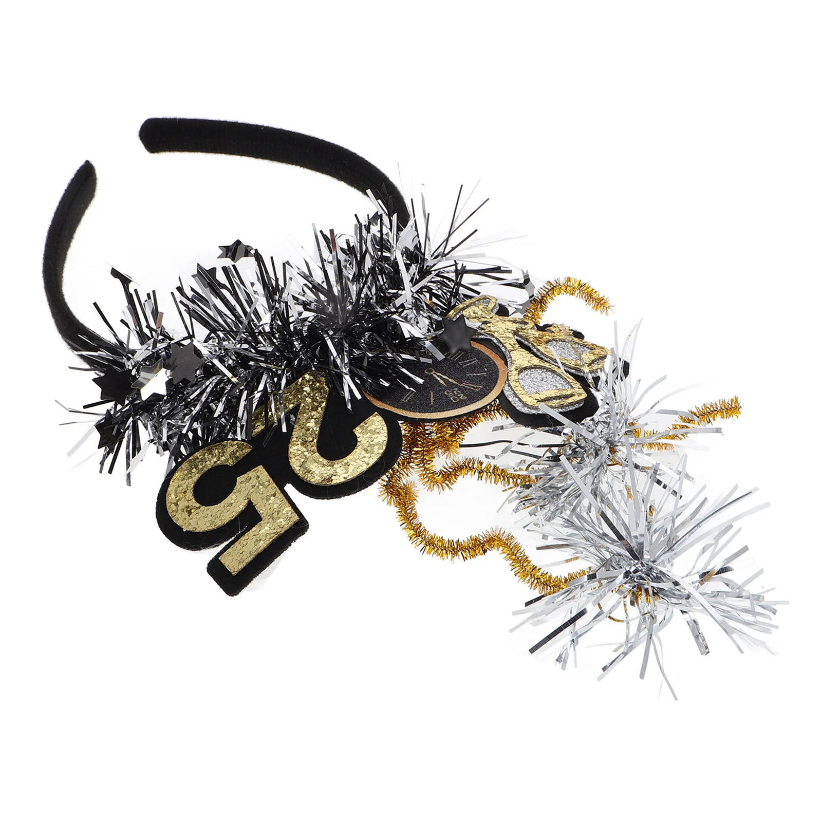 New Year's Eve Headband Clock Style Christmas Presents Metal 2025 Novelty Bopper