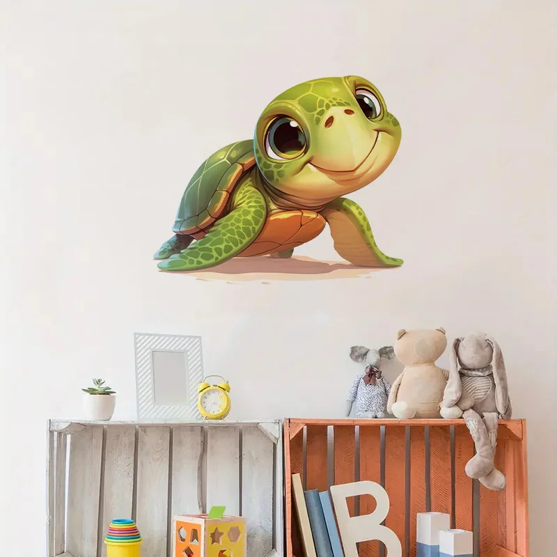 Cute Baby Turtle Toilet Stickers, Bright Wall for Home, Cabinet, Door,Decoration, Vinyl Car Decals, Art Wallpaper view 4