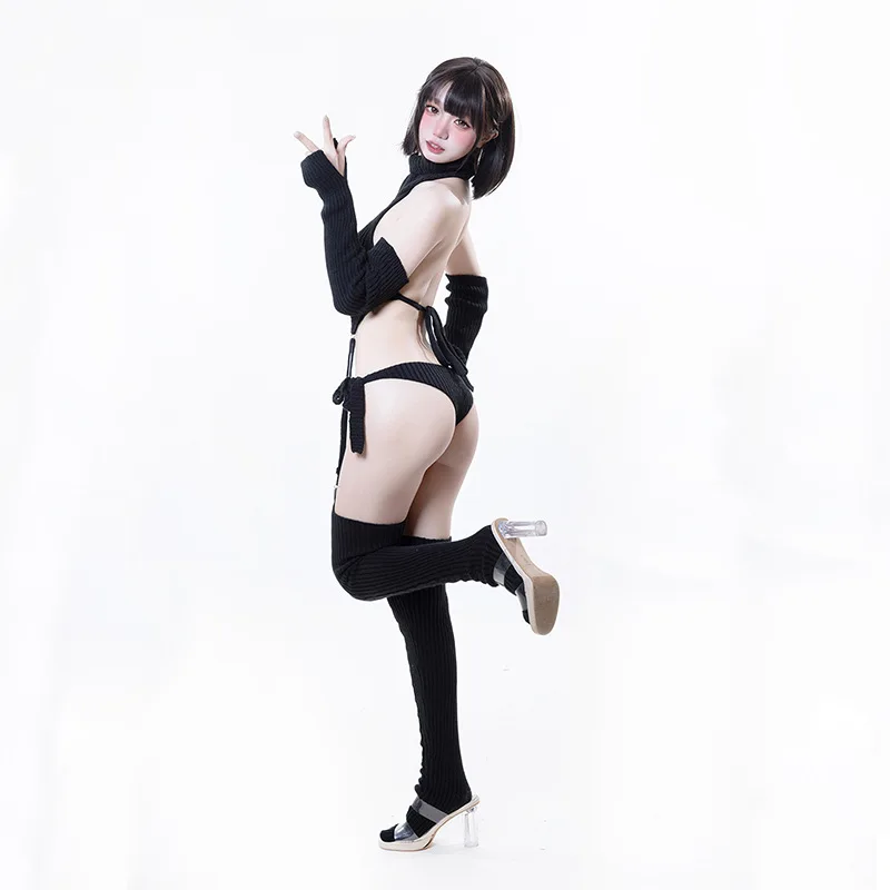 

Новый черный свитер с аниме-воротником, японская униформа для девочек, карнавальный костюм, женское нижнее белье, милый наряд, ночная рубашка для ролевых игр, нижнее белье