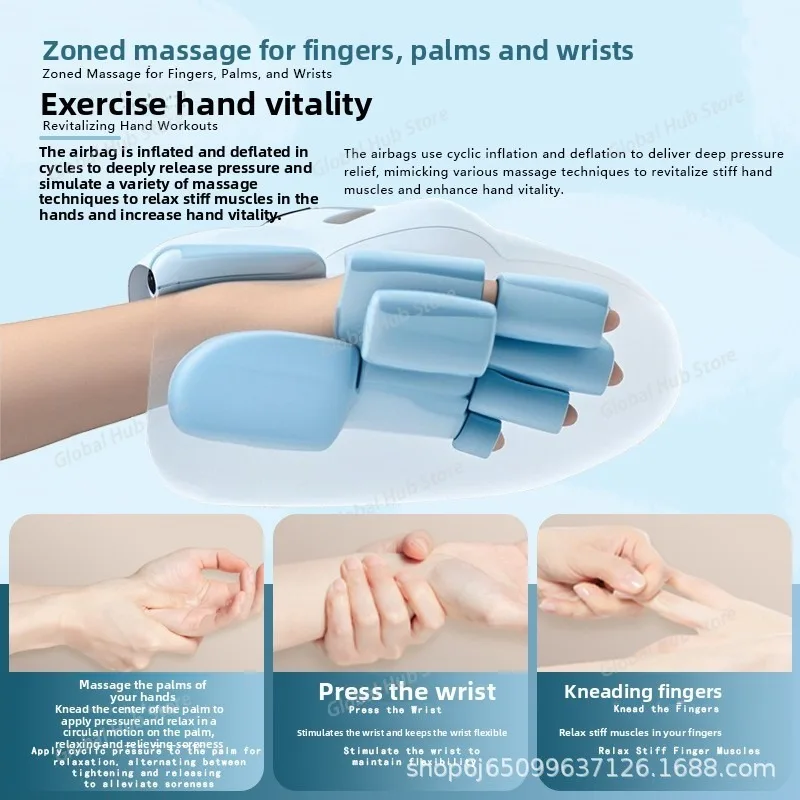 Electric Hand Massager, A Constant-temperature Hot Compress for Fingers That Imitates Human Hand Kneading and Hand Massager