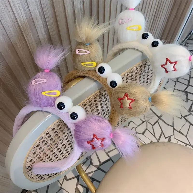 Kawaii Pluche Lelijke Pop Hoofdband Haar Hoepel Voor Vrouwen Meisjes Festival Feest Grappige Haarband Hoofddeksels Schattig Cosplay Haar Ornament