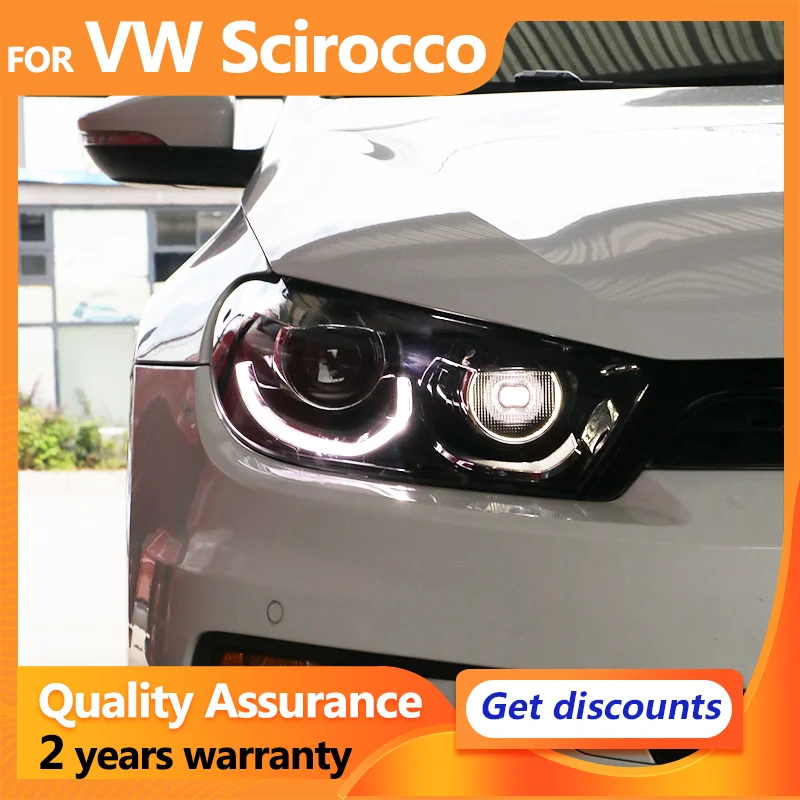 

Для VW Scirocco светодиодные фары 2009-2017 Scirocco 1.4T 2.0T динамический указатель поворота светодиодные DRL биксеноновые линзы передние лампы