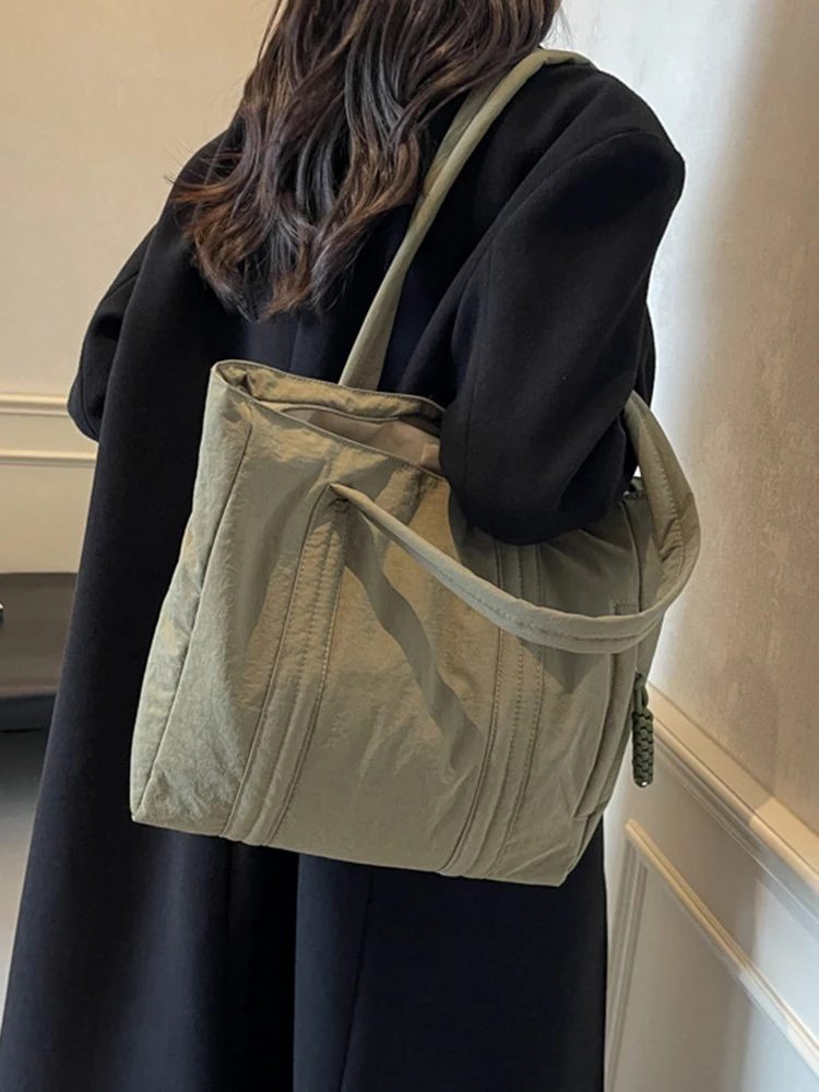 

Faionable Simple Large Capaci Women's oulder Bag Handheld Tote Bag Commuter Cotton Coat Bag Casual Handbag