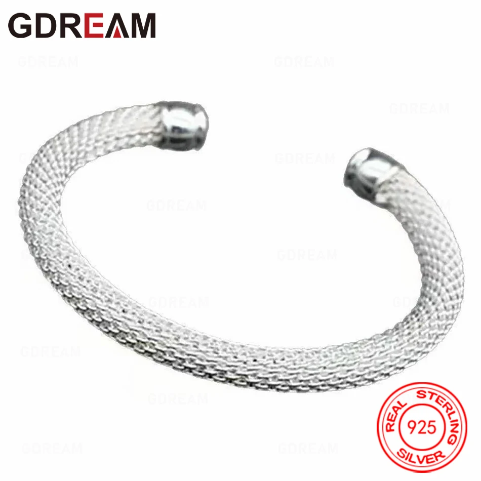 

GDREAM 925 Sterling Silver Braided Mesh Bangle, Everyday Accessory For Women, Simple And Elegant Jewelry