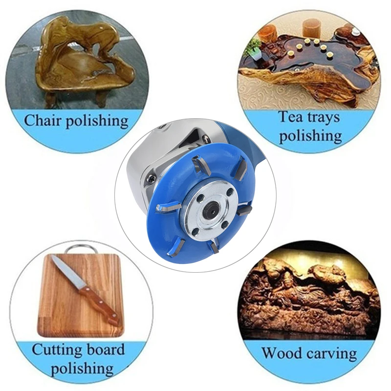 6 Teeth Wood Turbo Carving Disc Wood Grinding Wheel 5/8\