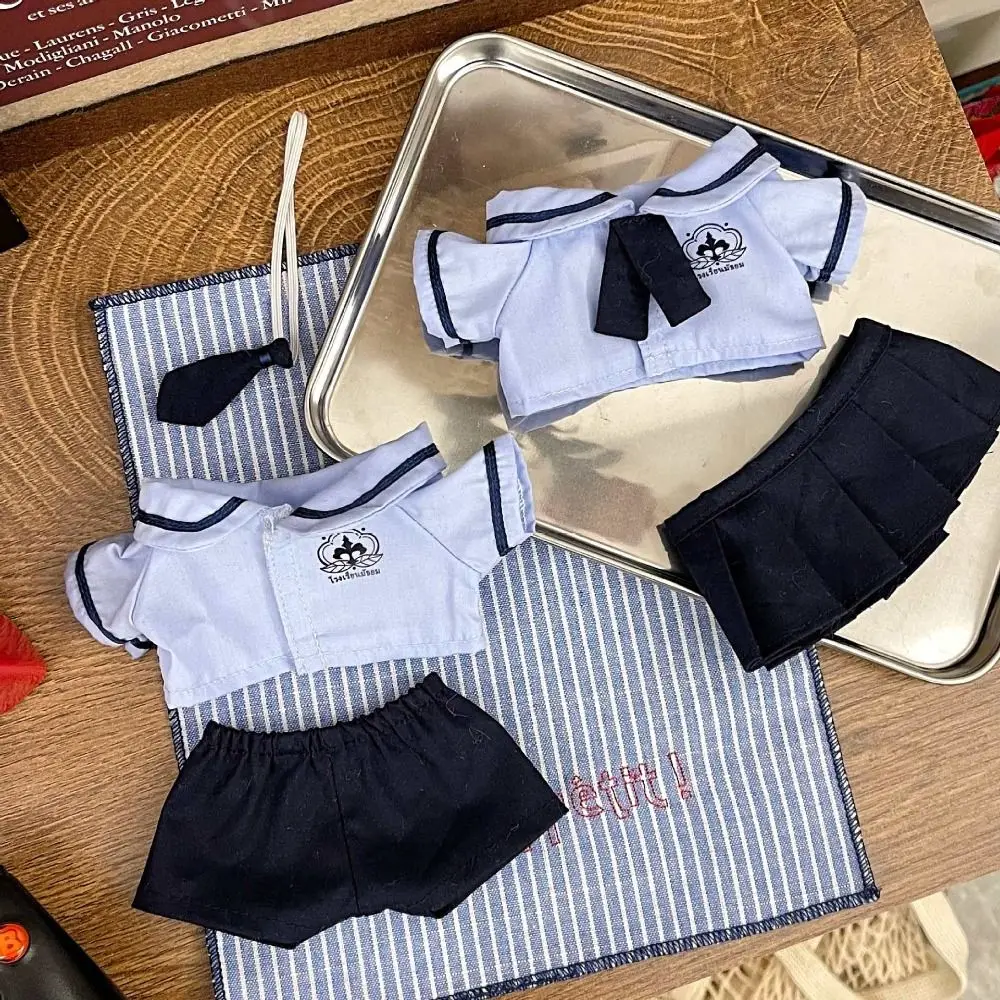 10 cm 20 cm vestiti per le bambole che cambiano il vestito gioco camicetta blu gonna vestito che gioca a casa foto prop camicia cravatta pantaloni set