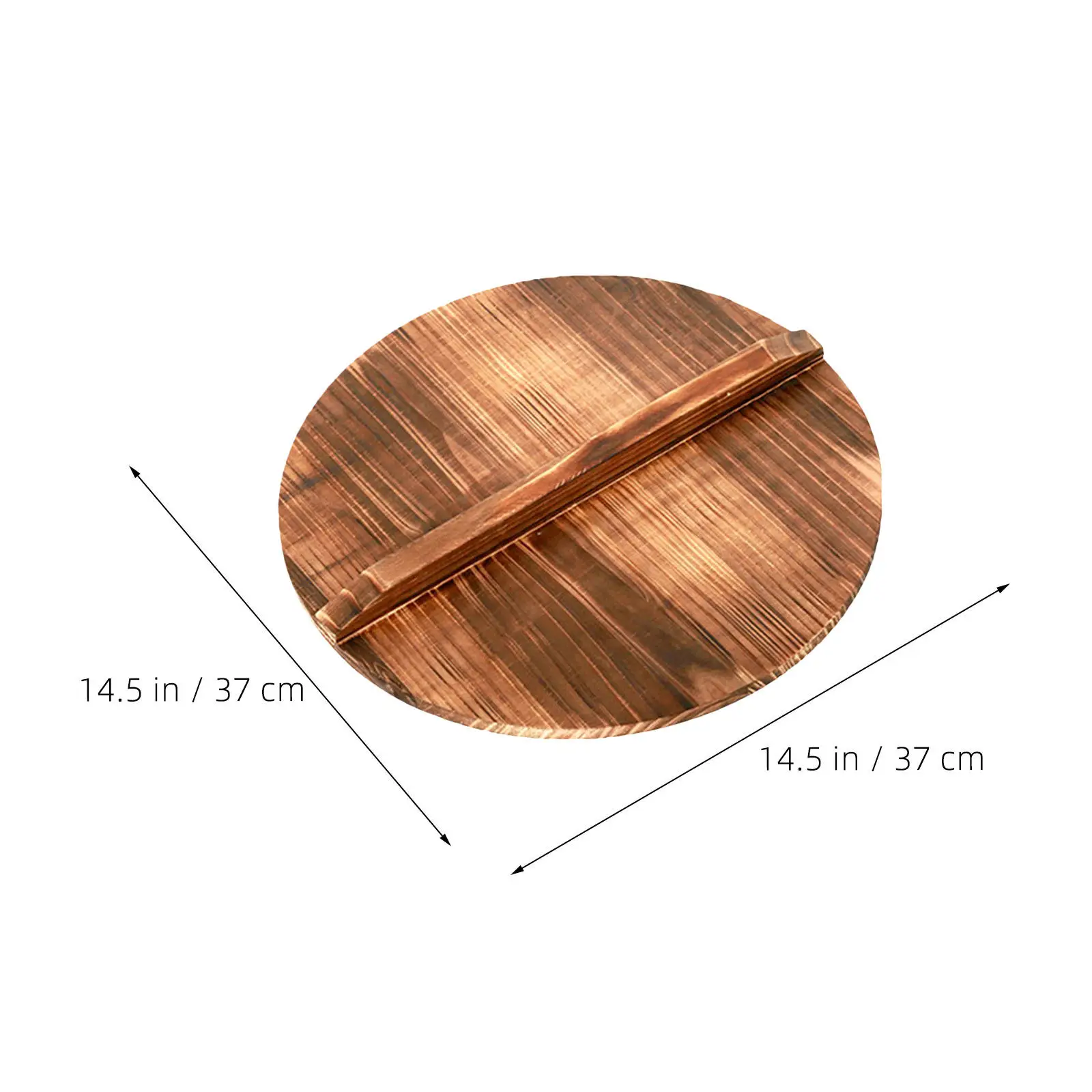 Natural Wood Round Cooking Lid 37Cm Universal Pot Cover for Wok Tamagoyaki Omelette Pan Japanese Chinese Kitchen Oil