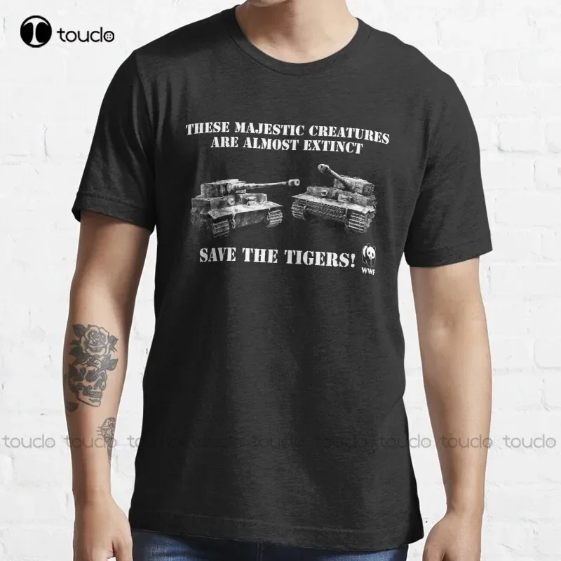 New Save The Tigers! Tiger Tank Tank Funny Fun Wwii T-Shirt Mens Casual Shirts S-5XL