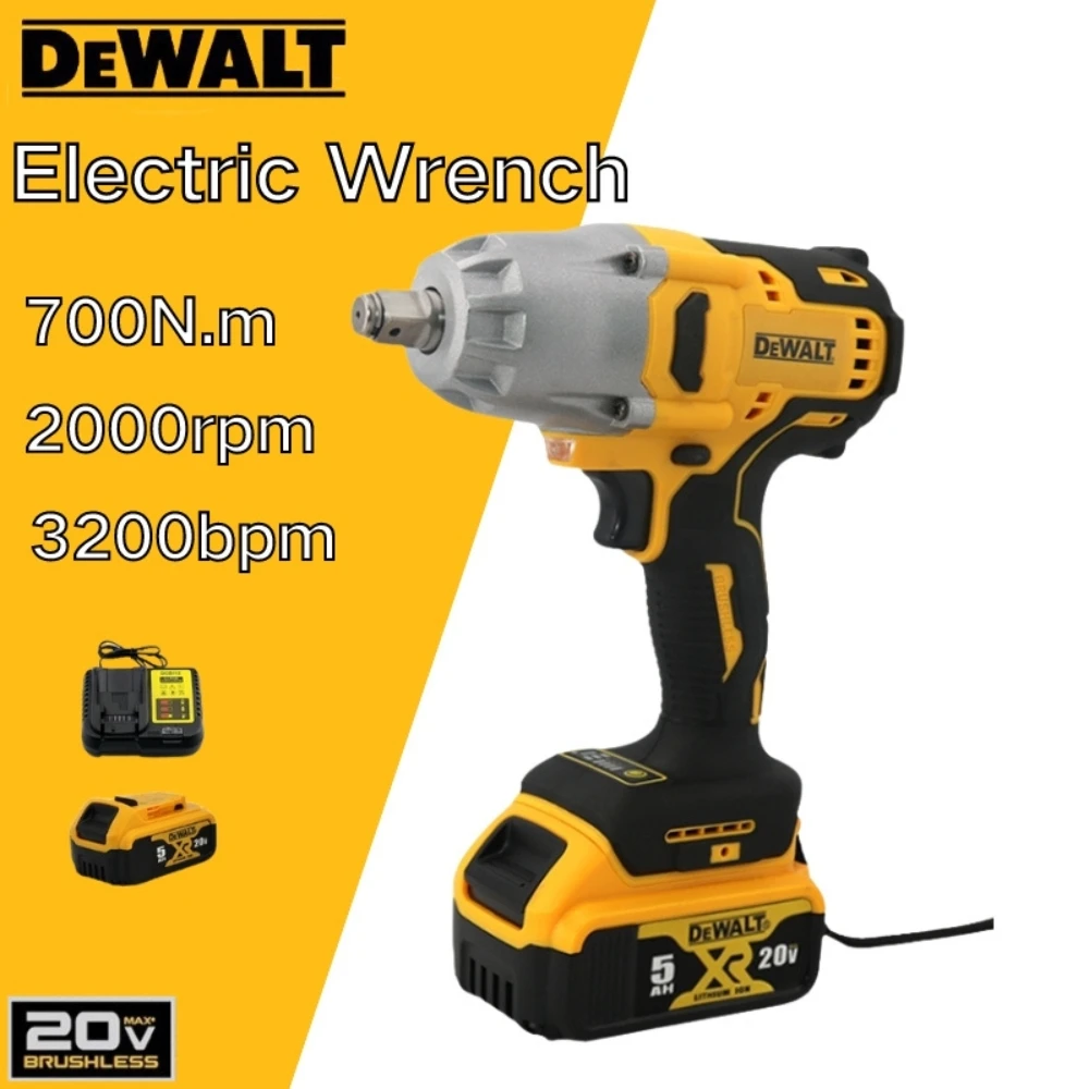 DEWALT 700Nm Cordless Electric Impact Wrench Brushless Electric Wrench Hand Drill Socket Power Tool For Dewalt 20V Battery