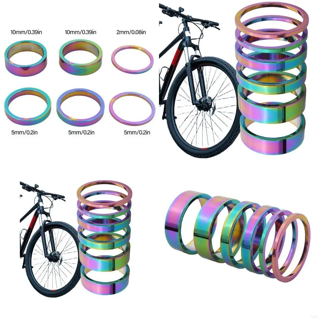 

Bicycles Front Fork Washer Aluminum Alloy Bike Spacers Bike Headset Stem Washers 69HD