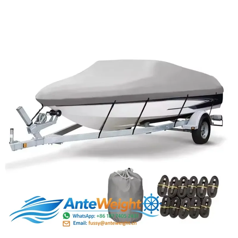 600D Oxford Fabric Marine Grade Universal Boat Cover 14-18ft Length Waterproof Hydrostatic Pressure 1000mm Tensile
