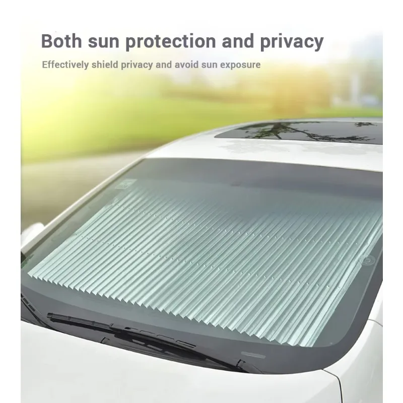 Car front/rear window sunshade retractable windshield sun visor summer UV protection