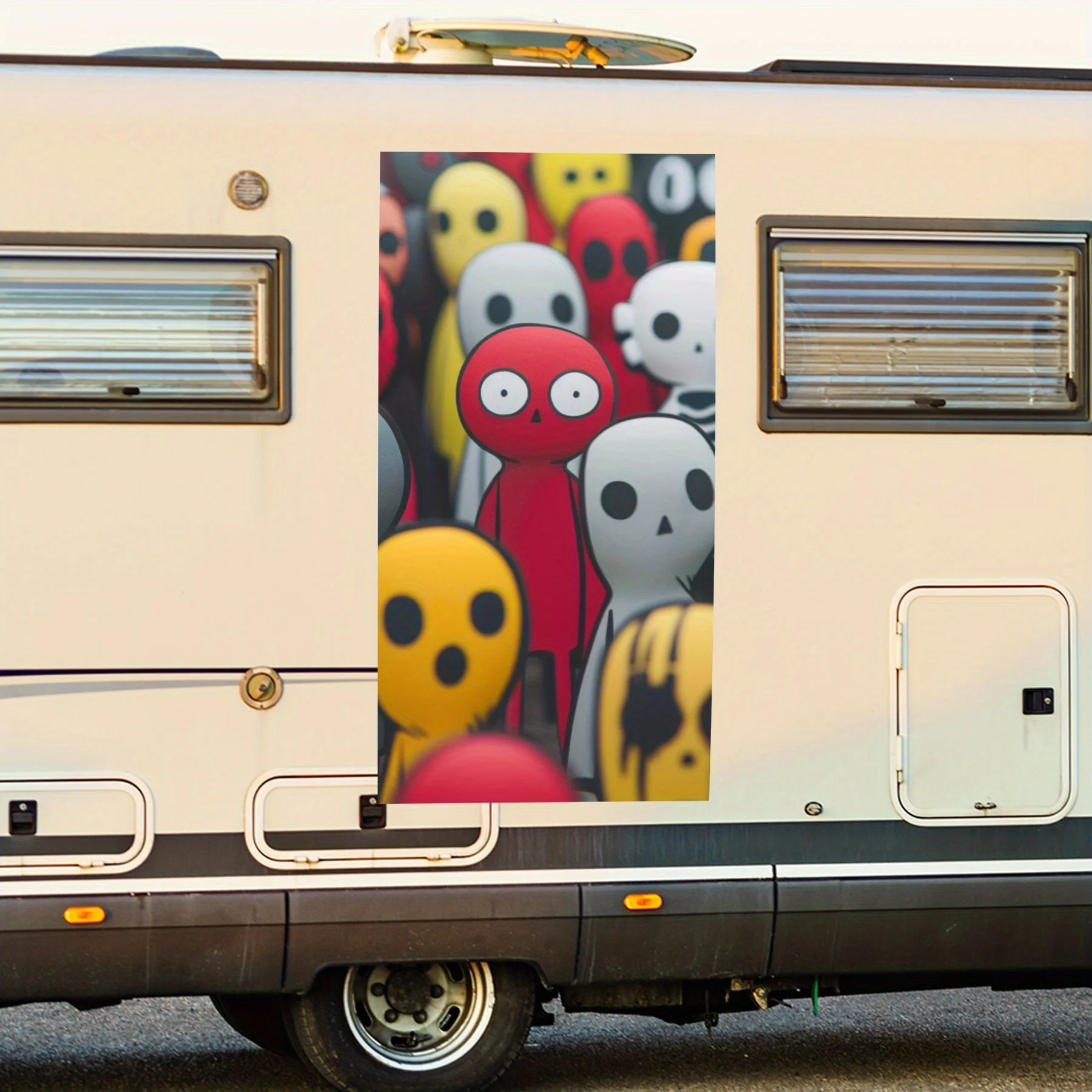 

Наклейка на автомобиль с изображением мультяшного монстра, виниловая наклейка на сторону моторики дома, водонепроницаемая самоклеящаяся виниловая наклейка на сторону