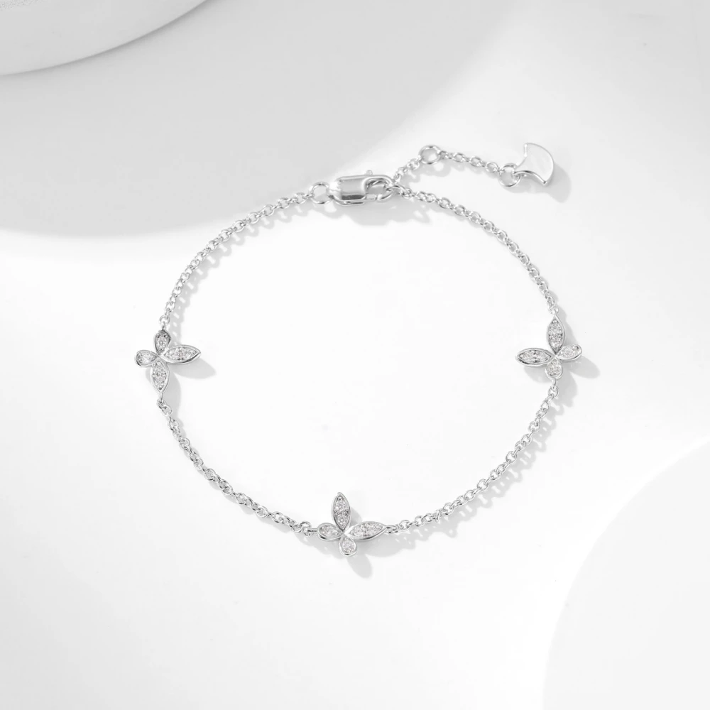 

Mini Butterfly Zircon Inlay Bracelet Simple Fashion Exquisite Low-Key Design Unique High-Quality Birthday Gift