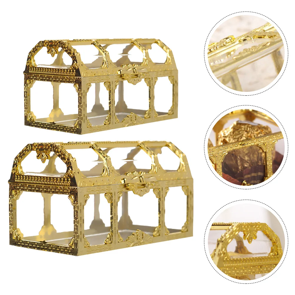 

2 Pcs Storage Box Mini Treasure Chest Candy Boxes Party Favors European Style