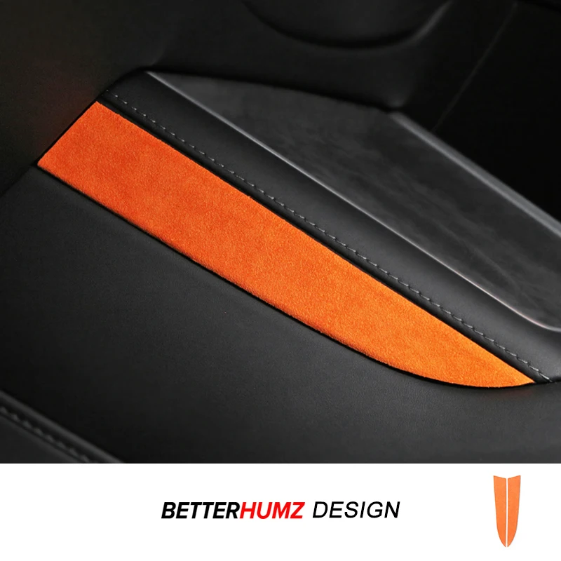 Para Tesla Model 3 Highland 2024 Model Y Juniper 2025 hecho de Alcantara consola central pegatina embellecedora lateral accesorios de Interior de coche