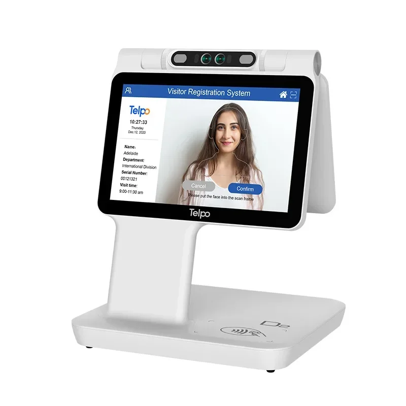 Telpo D2 Android Desktop AIO Biometric Face Recognition Identity Workstation Machine For Visitor Management