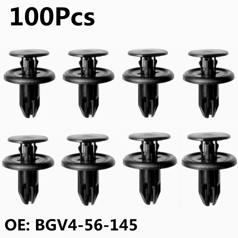 

100Pcs For 8mm Hole OE: BGV4-56-145 BGV456145 Car Fender Liner Splash Shield Bumper Cover Clip Auto Bumper Retainer Fasteners