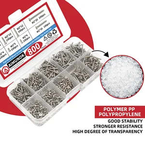 M2 self-sprinkler bolt assorted kit, 800 pieces, bolts assortment kit, lock pig, wooden thread, nail screw sets, automatic wood locking nut 8 MAIN SALES SALES - №5